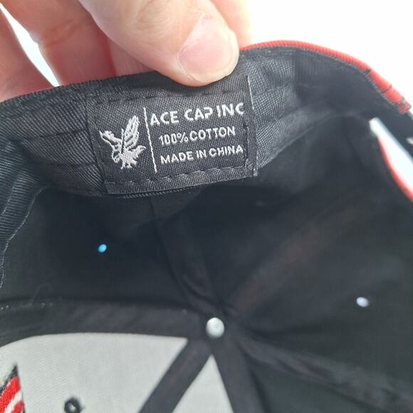 California Republic Cali Logo Hat Snap Back Embroidered Black Red Cotton - Picture 7 of 7